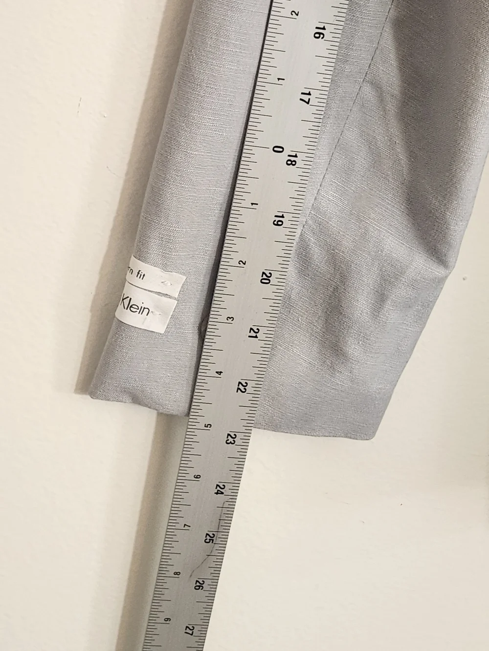 Calvin Klein Light Gray Textured Linen Blend Blazer Size 18 Regular